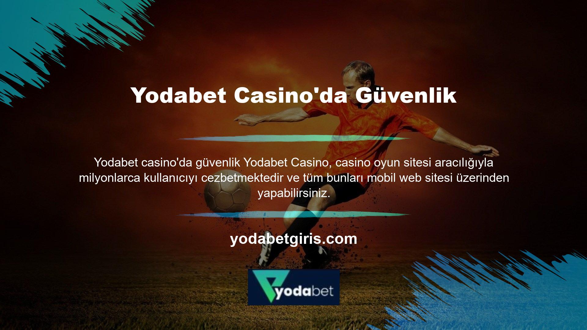 Oyunlardan biri olan Yodabet Casino Security Casino Oyunu, çeşitli oyun sağlayıcı sistemleri kullanılarak oluşturulmuştur